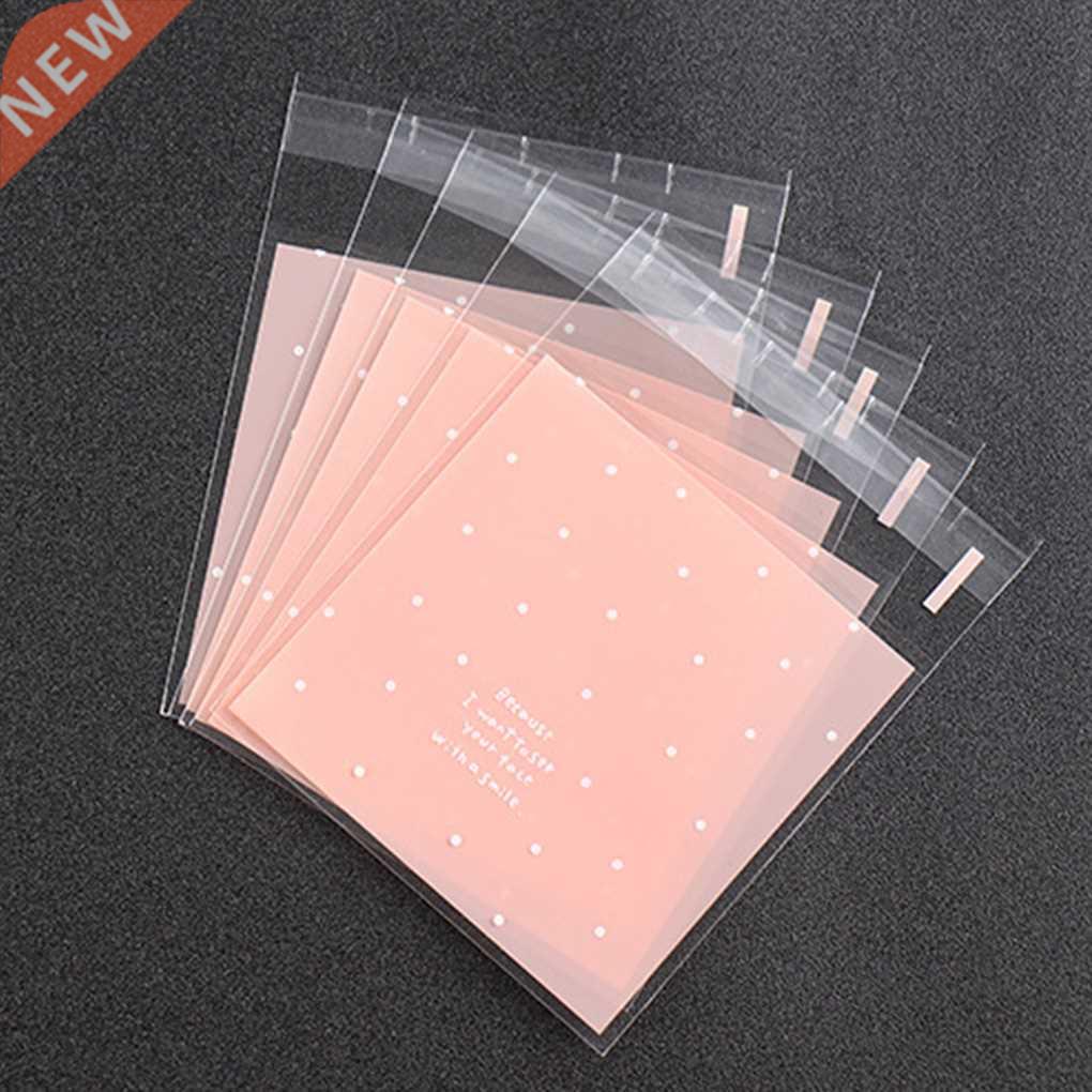 100pcs Plastic Transparent Cellophane Bags Dot Candy Cookie