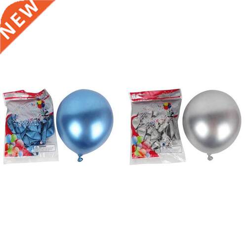 100Pcs 10 Inch Metallic Latex Balloons Thick Chrome Glossy