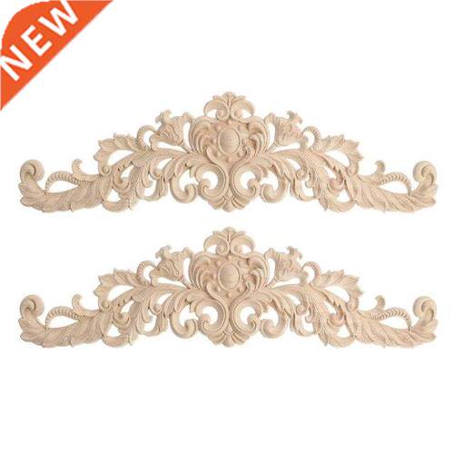 2pcs Craft Wood Cabinet Furniture Carving Corner Wood Orname