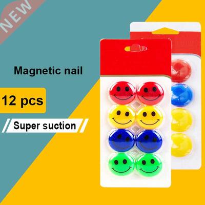 12 Pieces Of Colorful Toy Magnet Refrigerator Round Magnetic