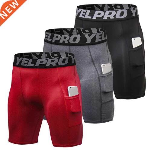 3 Pack Men Compression Shorts Active Workout Underwear with