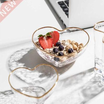 Hmered Pattern Golden Trim Glass owl Love Fruit Salad