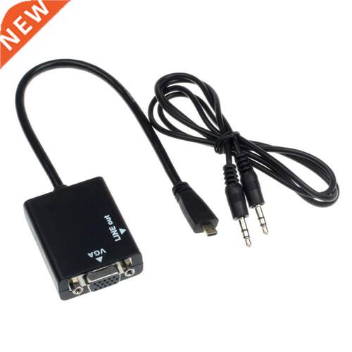 Micro HDMI to VGA Female Video Cable Converter Adapter Black