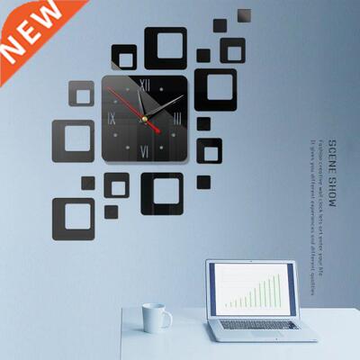 Removable Modern 3D Mirror Acrylic Wall Clock Sticker Vinyl