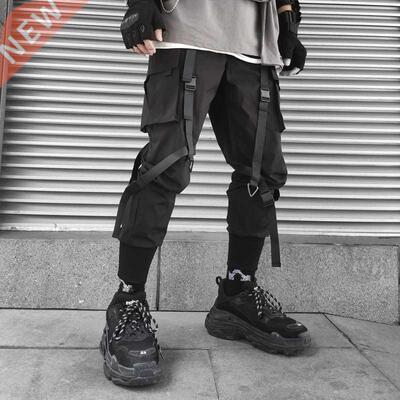 Harajuku Fashion Mens Hip Hop Clothing Sreetwear Cargo Plaid