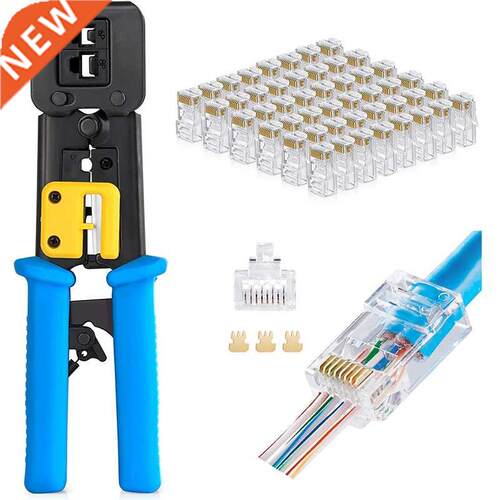 RJ45 Crimp Tool Pass Through Cat5 Cat5e Cat6 Crimping Tool F