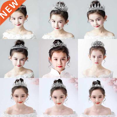 Fashion Gold Silver Color Crystal Crowns For Kids Child Girl