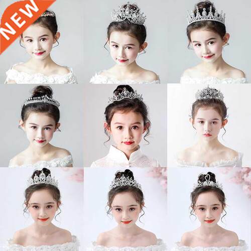 Fashion Gold Silver Color Crystal Crowns For Kids Child Girl