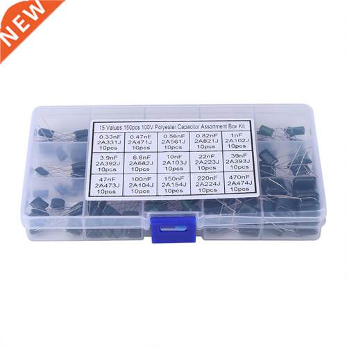 150pcs 100V 15 Value 0.nF-470nF Polyester Film Capacitors