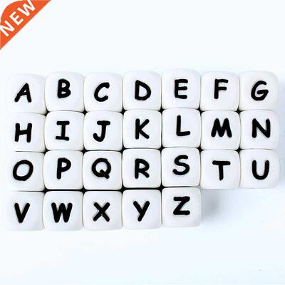 10pcs 12MM Silicone Letters Beads Baby Teething Teethers Eng