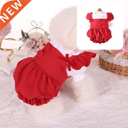 2Pcs/Set Pet Dress Thick Windproof Red/Pink Skin-friendly