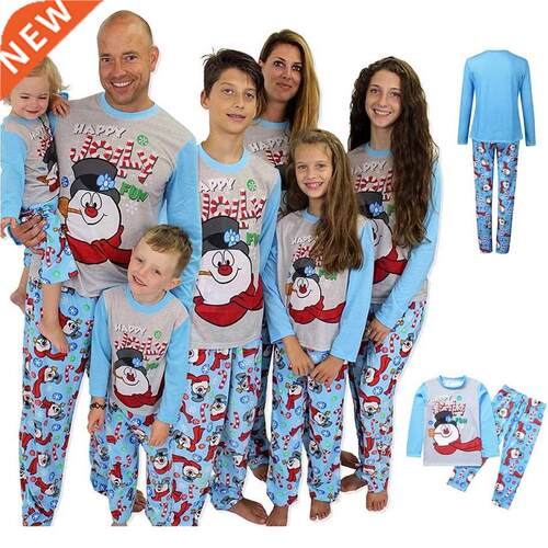 Christmas Father Mother Children Sleepwe Tops+Pants Family