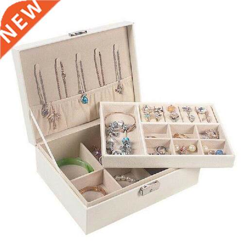 PU Jewelry Box Snap Closure Rectangular Style Solid Wear