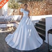 One Shoulder 2022 Beading Dress Line Wedding Elegant Stain