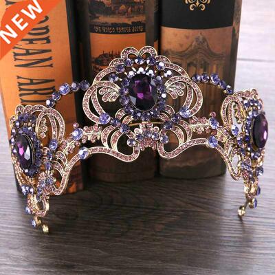 Baroque Purple Crystal Beauty Princess Crown Tiaras Magnific