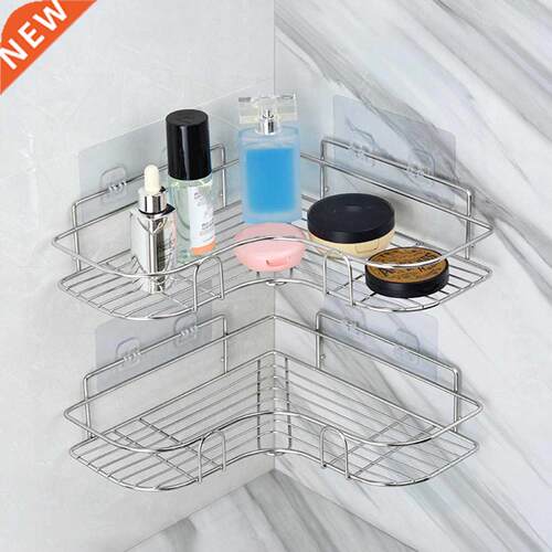 Stainless Steel Shower Corner Adhesive Shelf Bathroom
