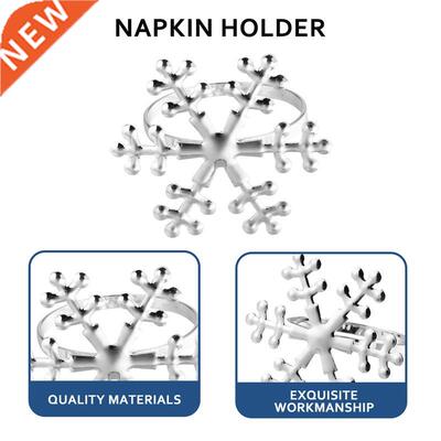 6 Pcs Christmas Snowflake Shaped Napkin Rings Dinning Table