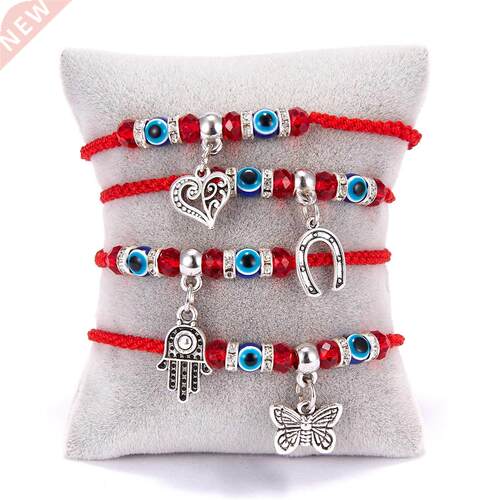 Lucky Eye Blue Evil Eye Charms Bracelet Red String Thread Ro