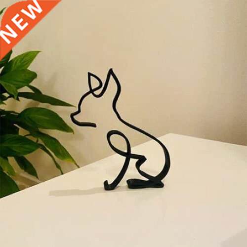 Dog Abstract line Minimalist Art Sculpture, Modern