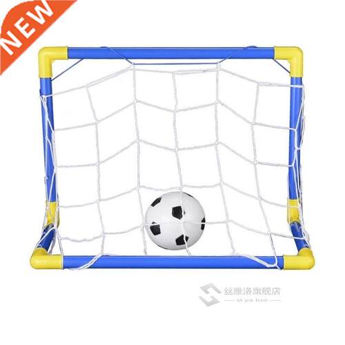 Folding Mini Football Soccer Goal Post Net Set with Pump Kid