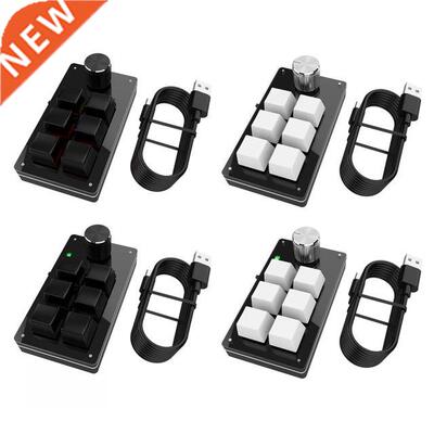 Custom Gaming Keyboard Knob 6 Key + 1 Knob Programmable Hots