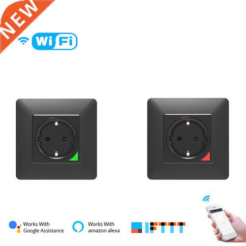 1/2/3 16A WiFi Tuya Smart Plug EU Wall Socket Voice Remote