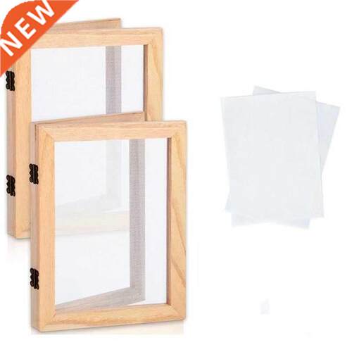 2 Pack Wooden Paper Making Mould Wooden Papermaking Frame