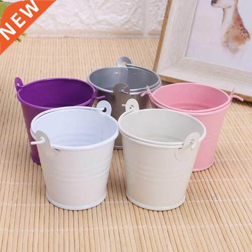 Mini Flower Pot Metal Barrel Plant Succulent Flowerpot Home