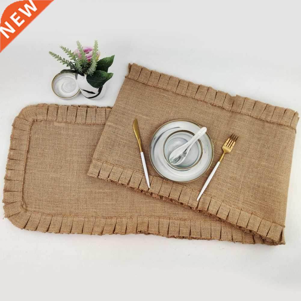 european style vintage jute table runner country event
