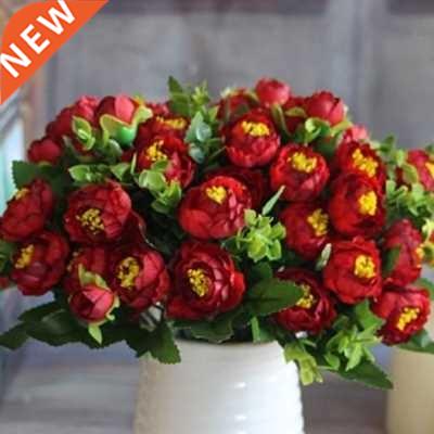 Artfcal Red Sprng Flowers 15 Flower Heads Pearl Tea Rose