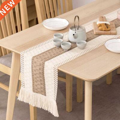 1 Stripe Table Runner Bohemian Heat-resistant Cotton Flax We
