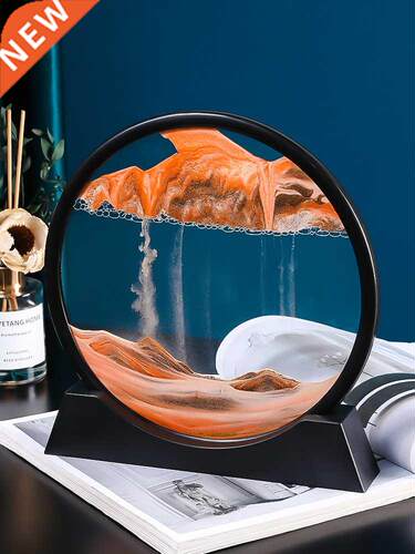 7/12inch Moving Sand Art Picture Round Glass D Deep Sea San