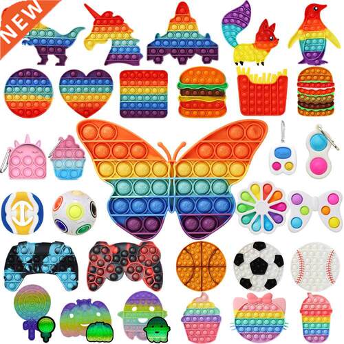 Ranbow Push Bubble Ant Sress Toy Fdget Toys Chld Toys G