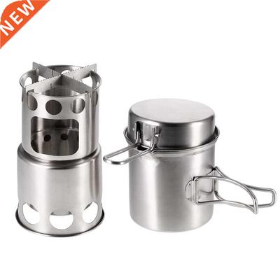 Portable Camping Stove Wood Stove Camping Cooking Pot Set Ou