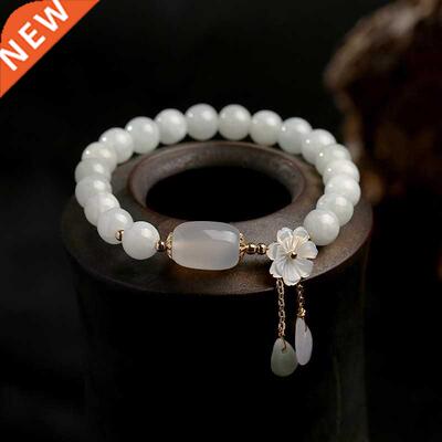 Natural Jade Emerald Agate Beads Bracelet Adjustable Bangle