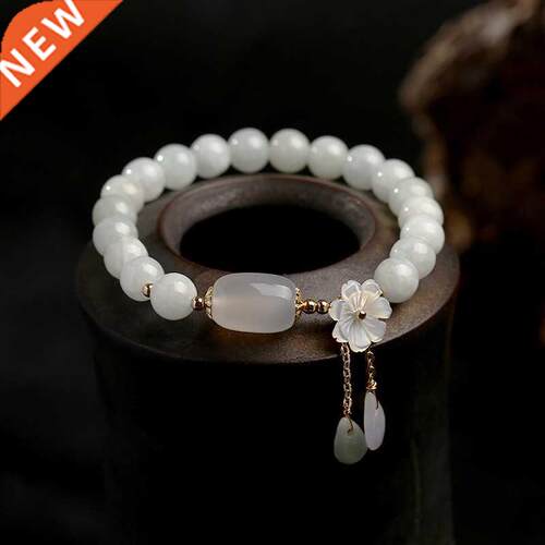Natural Jade Emerald Agate Beads Bracelet Adjustable Bangle