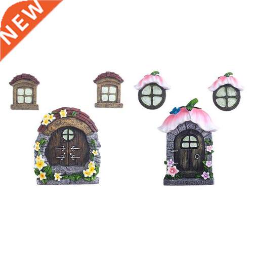 Fairy House Door Windows Decor Set of 3 Resin Miniature Figu