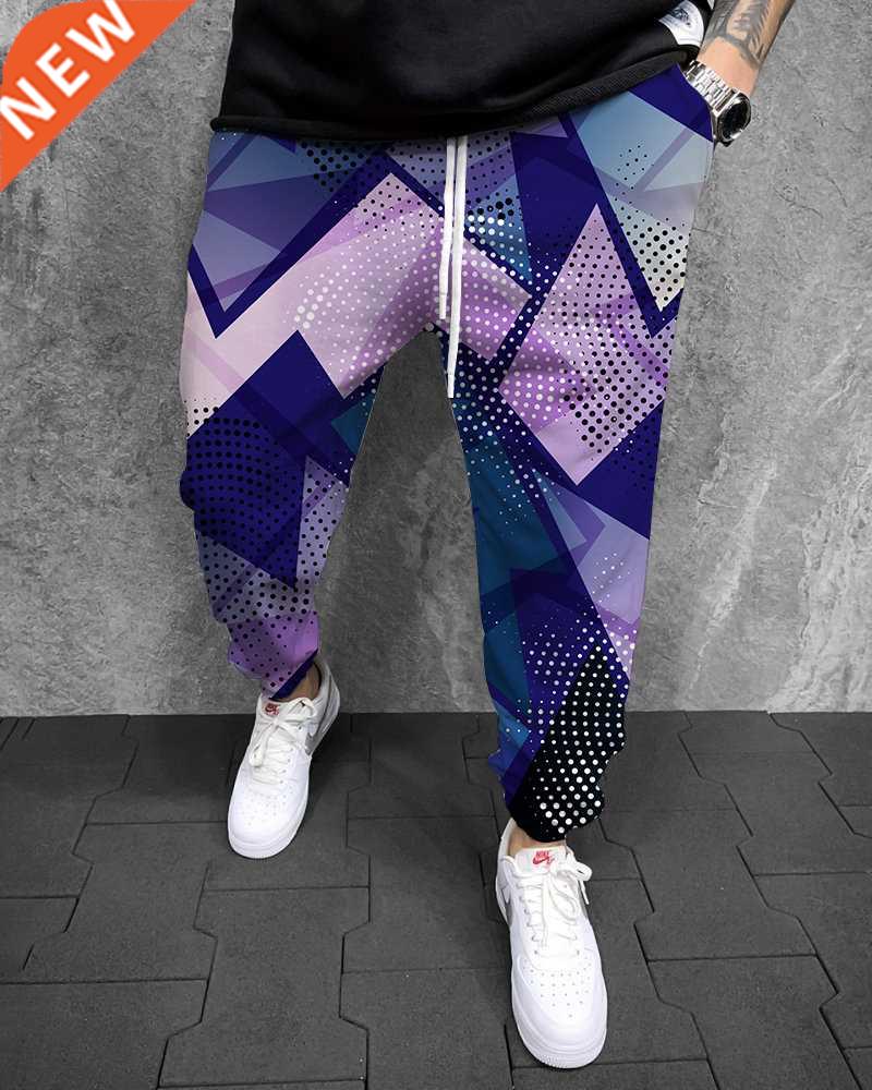 3D Pattern Rainbow Sports Jogger Fashion Print Pants Casual