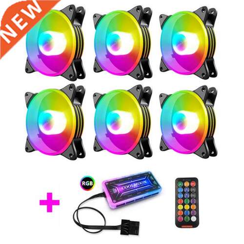 Coolmoon 120mm Cooling Fan PC Computer Case RGB Fan with Con
