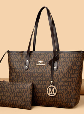 2026新款字母印花托特包女大容量软皮单肩包百搭通勤包高级感