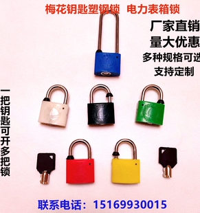 精品电力表箱锁通用钥匙挂锁梅花塑钢锁计量箱物业管理通开表箱锁