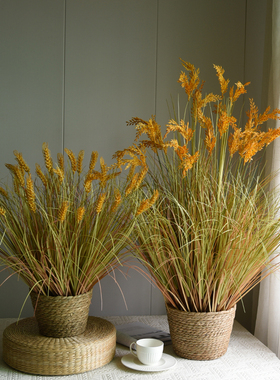 黄稻穗稻谷金黄稻子麦穗塑料水稻假花仿真花婚庆装饰布景跳舞道具