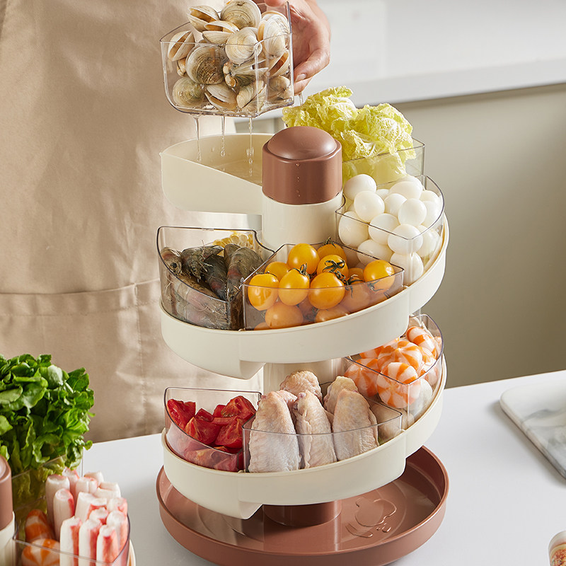 滑梯旋转火锅配菜盘创意分格收纳蔬菜拼盘多功能沥水菜盘厨房备菜,厨房/烹饪用具,配菜/备菜盘,淘宝优惠券,粉丝福利购,淘宝优惠卷