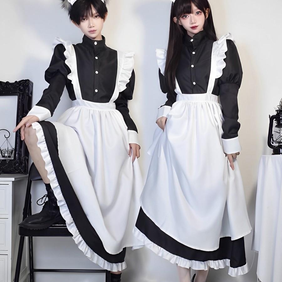 女仆装大码长款男穿男装大佬洛丽塔动漫COS女佣服Cosplay男仆装