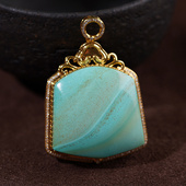 黑黑主播专属 绿松石白金黃金玫瑰金吊坠原创项链吊坠定制款