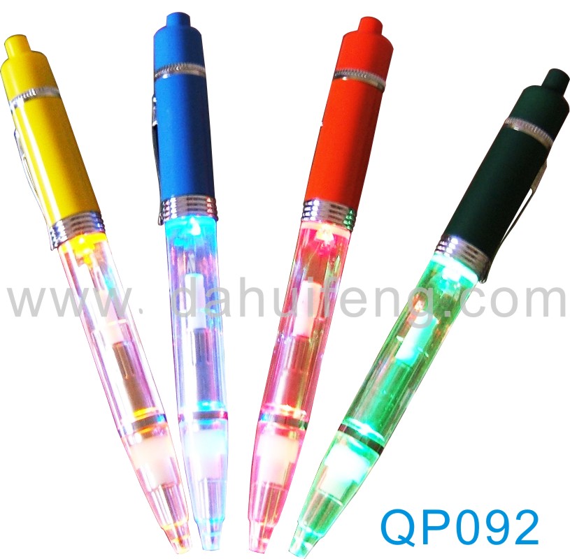 发光圆珠笔七彩闪光笔LED白照明灯笔红绿蓝黄灯外贸出口尾货瑕疵