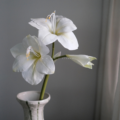 白色百合仿真花轻奢高端客厅插花