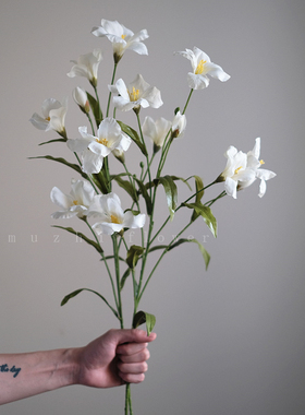 仿真花高档新款客厅油桐花束假花高枝插花布置摆件绢花摆设加花瓶
