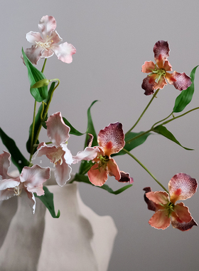 手感轻奢高端3头鸢尾仿真花束客厅装饰逼真花艺插花小众家居摆件