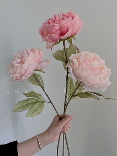 芍药仿真花加花瓶高枝假花摆设婚礼布置玫瑰花餐桌花摆花插花客厅